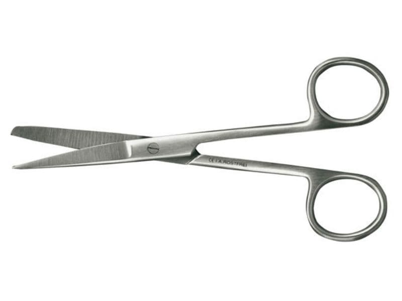 Schere gerade spitz stumpf rostfrei 14 cm