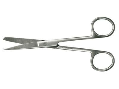 Schere gerade spitz stumpf rostfrei 14 cm